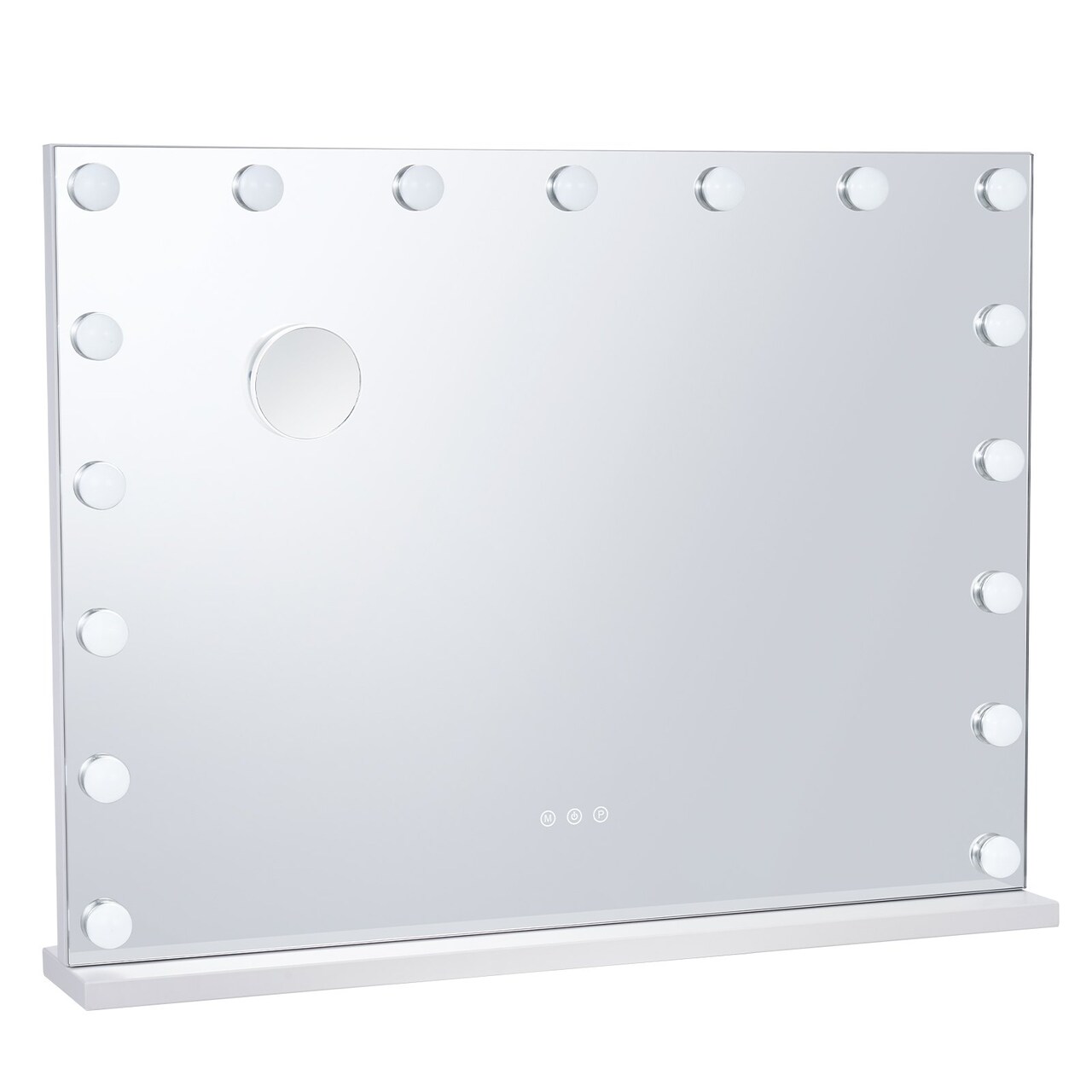 White LED Makeup Mirror with Touch Control, 3 Color Lights and 5X Magnifier